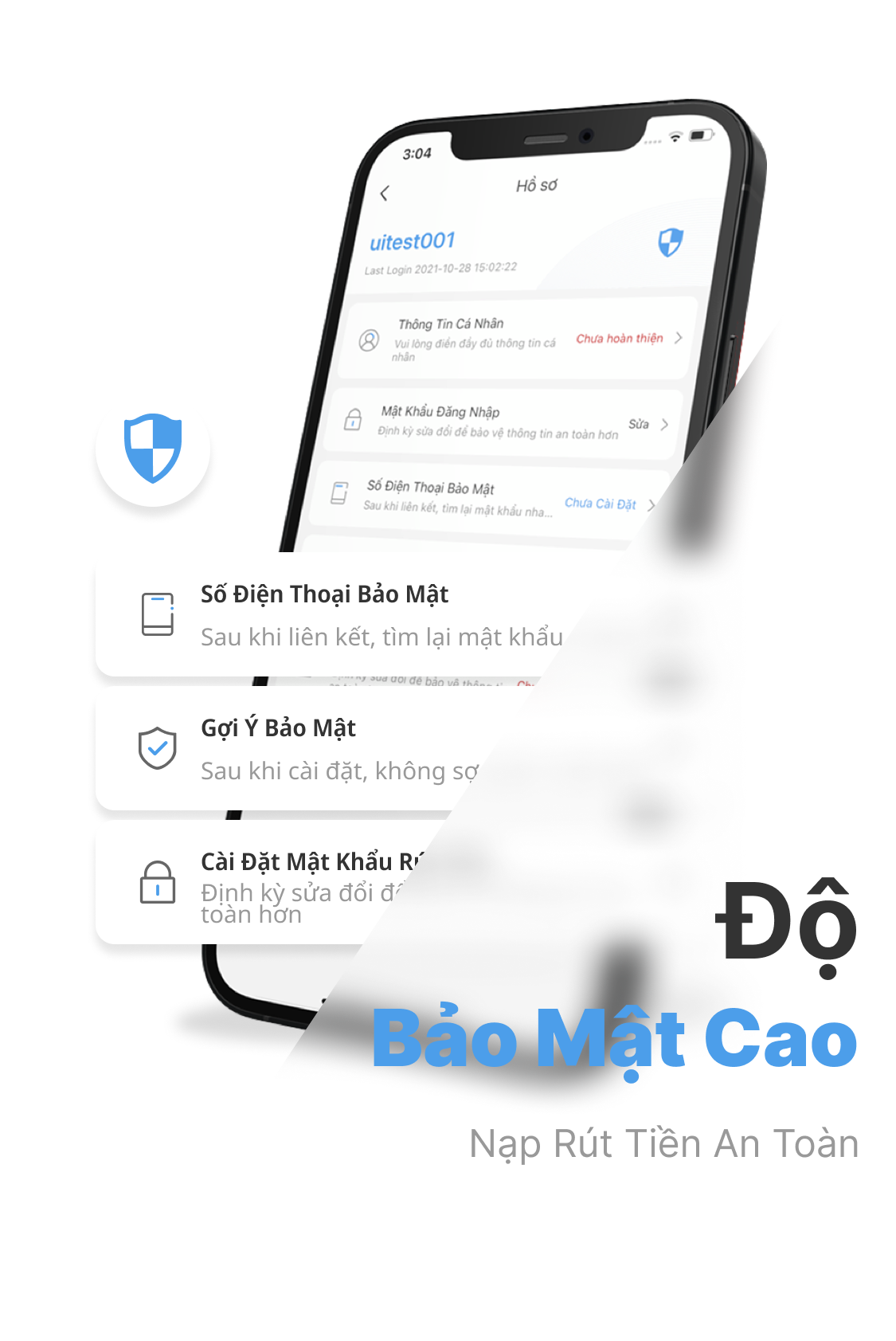 nạp rút tiền bảo mật cao